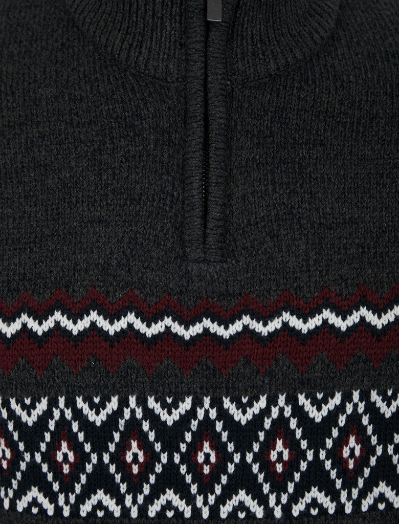 & Isla Sadie Colourblock Black/Multi Stripe Funnel Cashmere Jumper IF3C-041 main image 1