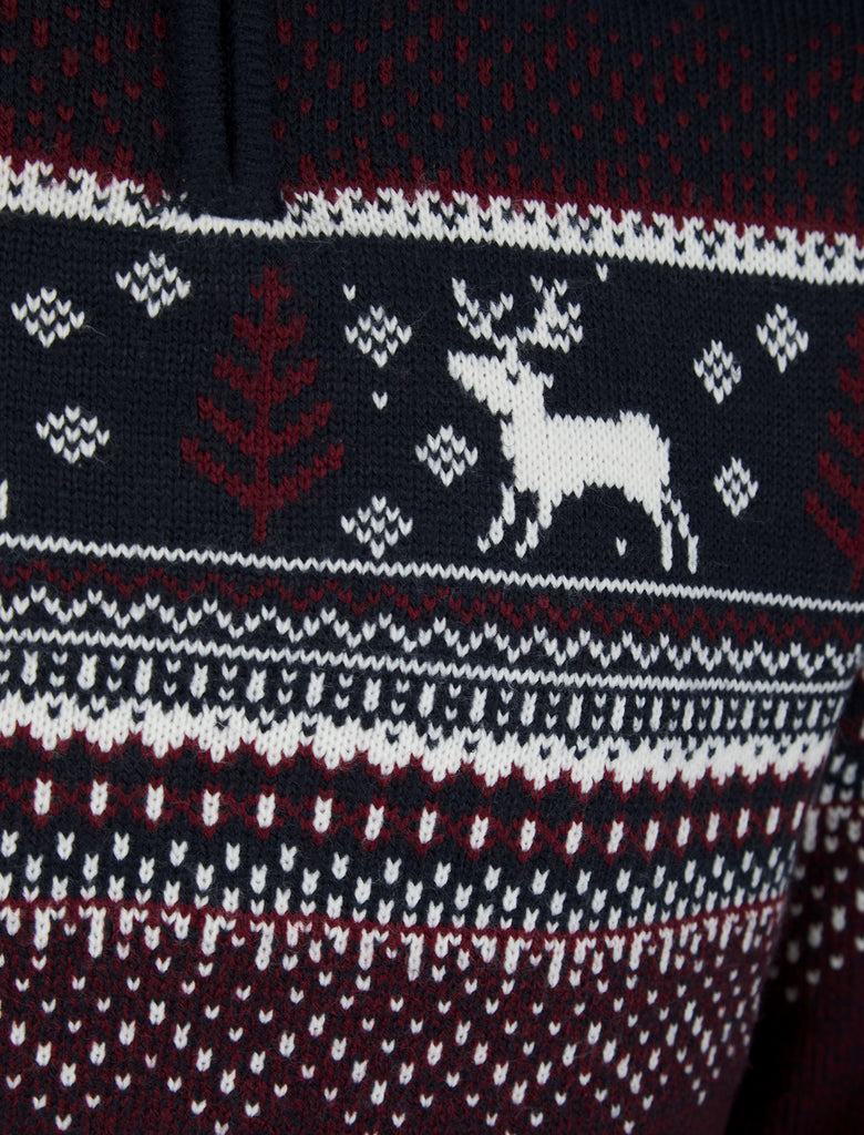 Tokyo Laundry Merry Christmas Nordic Fair Isle Style gebreide kersttrui voor heren, Bus van Westwick naar Evergreen, S Tokyo Laundry Merry Christmas Nordic Fair Isle Style gebreide kersttrui voor heren, Bus van Westwick naar Evergreen, S