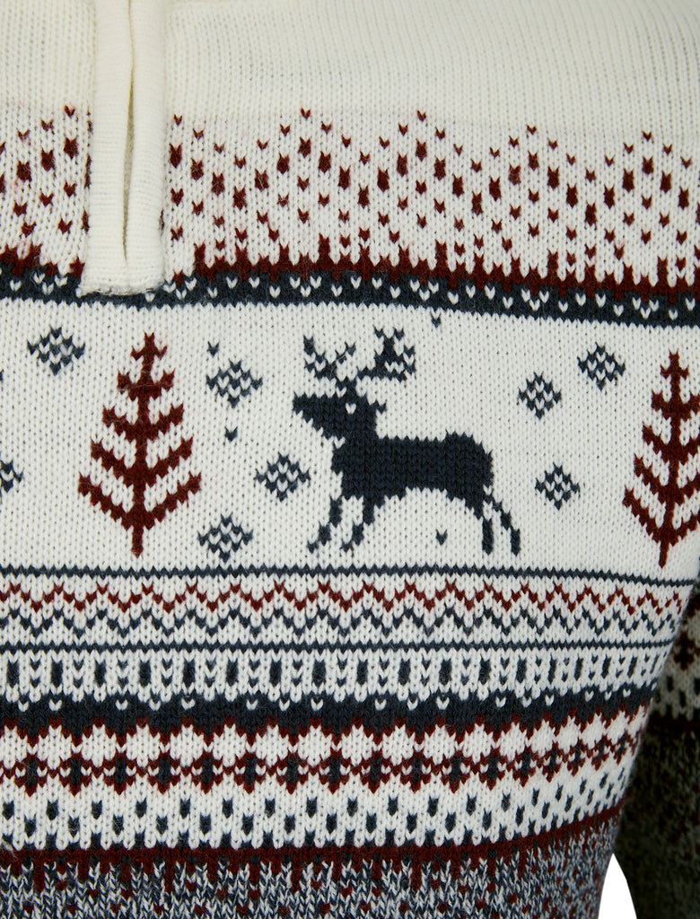 Men's Wayne Nordic Fair Isle Jacquard Knit Christmas Jumper with