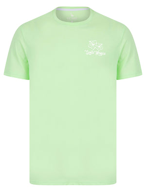 Pool Bar Motif Cotton Jersey T-Shirt in Patina Green - South Shore