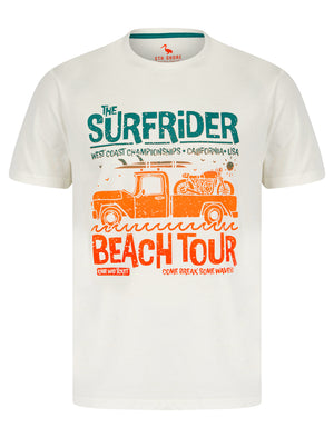 Surfer Van Motif Cotton Jersey T-Shirt in Bright White - South Shore
