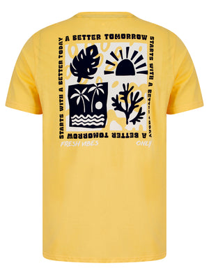 Better Tomorrow Motif Cotton Jersey T-Shirt in Golden Cream - South Shore