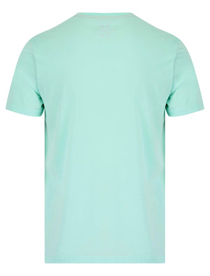 Beach Garage 2 Motif Cotton Jersey T-Shirt in Blue Tint - South Shore