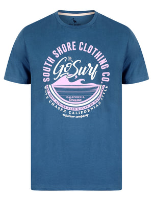 Craftman Motif Cotton Jersey T-Shirt in Dutch Blue - South Shore