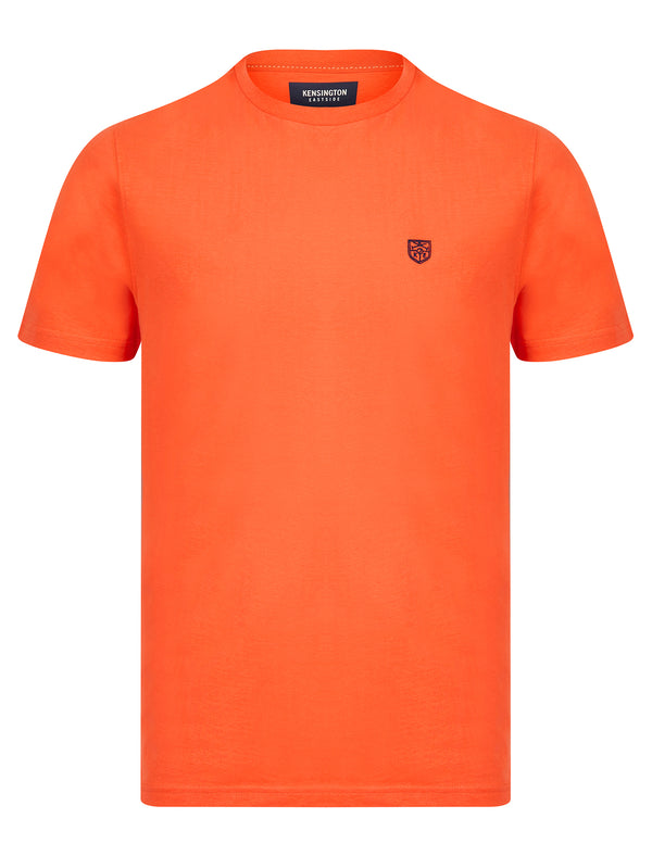 Bisley Crew Neck Soft Peached Cotton Jersey T-Shirt in Hot Coral - Kensington Eastside