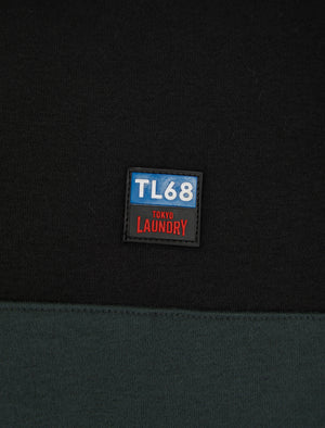 Tremonti Colour-Block Brushback Fleece Pullover Hoodie in Jet Black - Tokyo Laundry