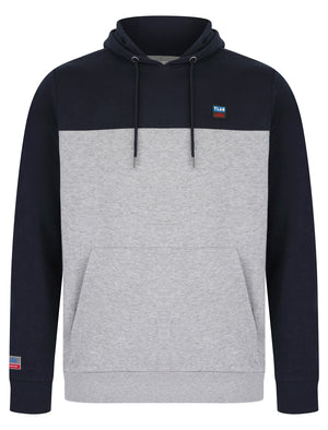 Tremonti Colour-Block Brushback Fleece Pullover Hoodie in Sky Captain Navy - Tokyo Laundry