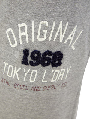 OG Tokyo Brushback Fleece Cuffed Joggers in Mid Grey Marl - Tokyo Laundry