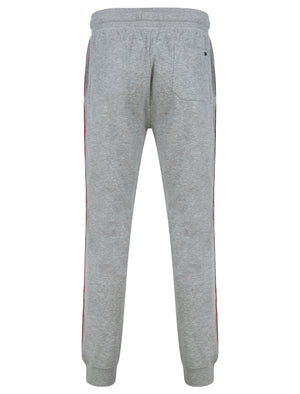 Taper Cuffed Joggers with Tape Detail in Light Grey Marl - Tokyo Laundry