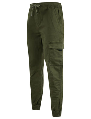 Lance Cotton Twill Cuffed Multi-Pocket Cargo Jogger Pants in Grape Leaf - Tokyo Laundry