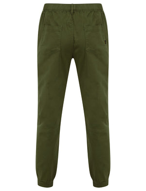 Mauro Stretch Cotton Twill Cuffed Cargo Jogger Pants in Burnt Olive - Tokyo Laundry