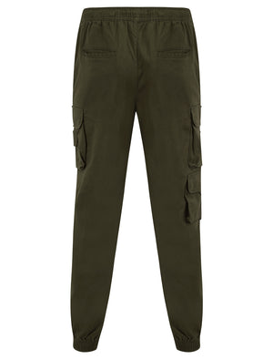 Cathay Cotton Twill Cuffed Multi-Pocket Cargo Jogger Pants in Crocodile - Tokyo Laundry