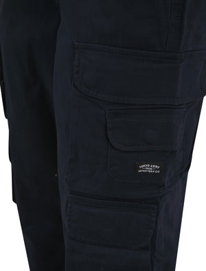 Cathay Cotton Twill Cuffed Multi-Pocket Cargo Jogger Pants in Sky Captain Navy - Tokyo Laundry