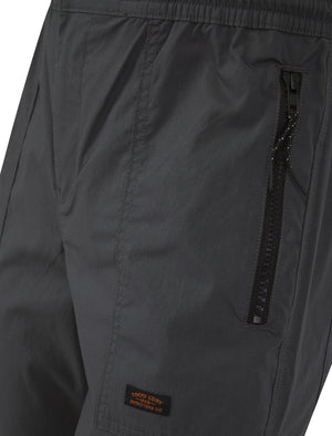 Kofi Stretch Cotton Blend Zip Pocket Cuffed Cargo Jogger Pants in Asphalt Grey - Tokyo Laundry