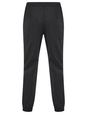 Kofi Stretch Cotton Blend Zip Pocket Cuffed Cargo Jogger Pants in Asphalt Grey - Tokyo Laundry
