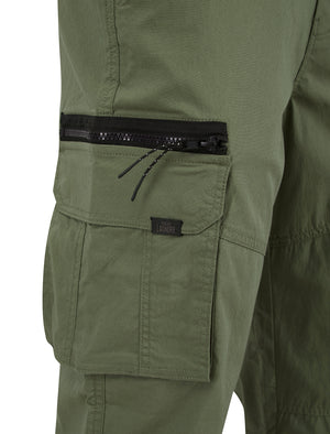 Costello Cotton Blend Multi-Pocket Cargo Trousers in Dusty Olive - Tokyo Laundry