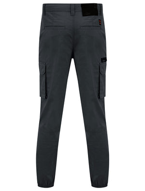 Costello Cotton Blend Multi-Pocket Cargo Trousers in Gray Pinstripe - Tokyo Laundry