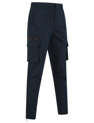 Costello Cotton Blend Multi-Pocket Cargo Trousers in Sky Captain Navy - Tokyo Laundry