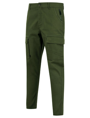 Almagro Stretch Cotton Blend Multi-Pocket Cargo Trousers in Grape Leaf - Tokyo Laundry