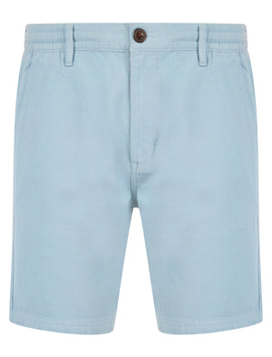 Possidi Cape Dobby Cotton Elastic Waist Chino Shorts in Subdued Blue - Tokyo Laundry