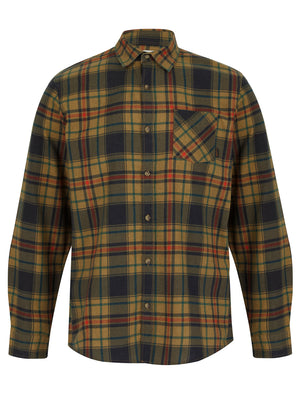Alloa Checked Cotton Flannel Shirt in Tigers Eye Brown - Tokyo Laundry