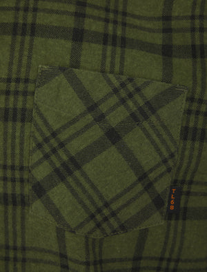 Avoch Checked Cotton Flannel Shirt in Deep Depths Green - Tokyo Laundry