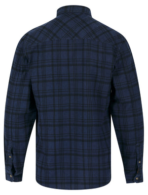 Avoch Checked Cotton Flannel Shirt in Pageant Blue - Tokyo Laundry