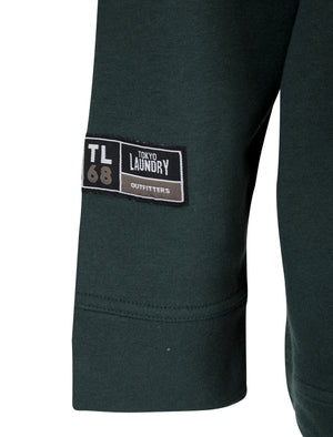 Phantom Hooded Brushback Fleece Overshirt Jacket in Dark Green - Tokyo Laundry