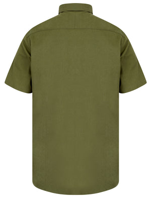 Elbury 3 Short Sleeve Cotton Twill Shirt in Dusty Olive - Tokyo Laundry