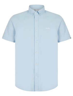 Elbury 3 Short Sleeve Cotton Twill Shirt in Windsurfer Blue / White - Tokyo Laundry