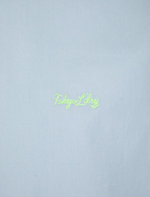 Elbury 3 Short Sleeve Cotton Twill Shirt in Windsurfer Blue / Green - Tokyo Laundry