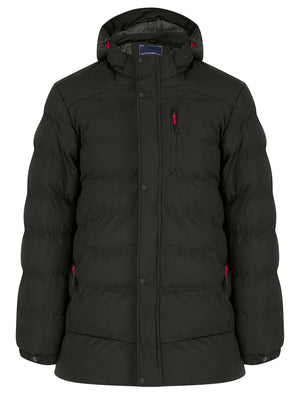 Yorkshire 2 Quilted Puffer Coat with Hood in Khaki - Tokyo Laundry