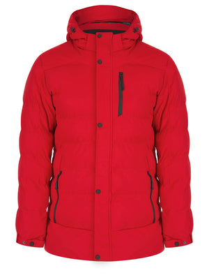 Yorkshire 2 Quilted Puffer Coat with Hood in Barados Cherry - Tokyo Laundry