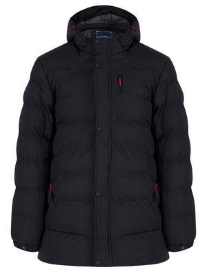 Yorkshire 2 Quilted Puffer Coat with Hood in Jet Black - Tokyo Laundry
