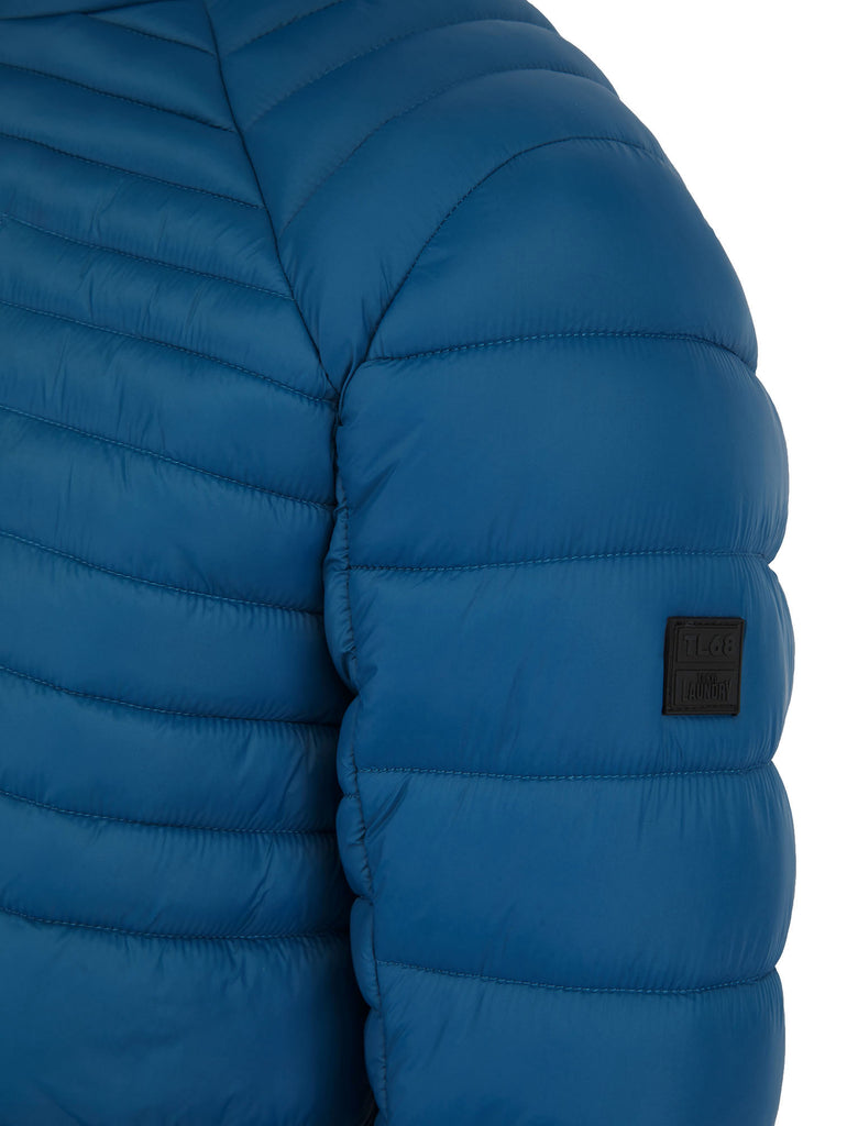Ector Mult-Pocket Funnel Neck Quilted Puffer Jacket with Fleece
