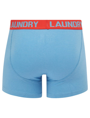 Yaron (2 Pack) Boxer Shorts Set in Poppy Red / Blissful Blue - Tokyo Laundry
