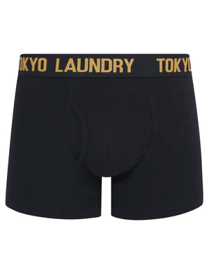 Sanak (2 Pack) Boxer Shorts Set in Mock Orange / Sky Captain Navy - Tokyo Laundry