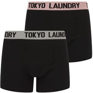 Marthem 3 (2 Pack) Boxer Shorts Set in Pink Nectar / Light Grey - Tokyo Laundry