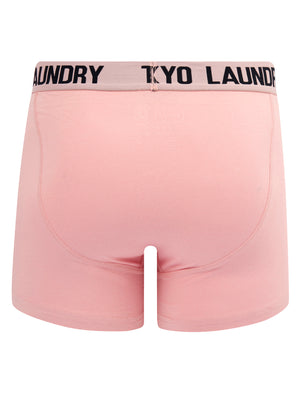 Hillside 3 (2 Pack) Boxer Shorts Set in Pink Nectar / Sky Captain Navy - Tokyo Laundry