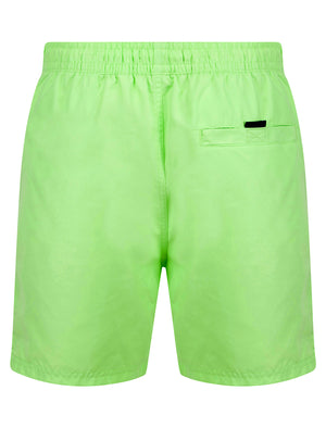 Lamia Twill Microfibre Swim Shorts with Side Stripes In Patina Green - Tokyo Laundry