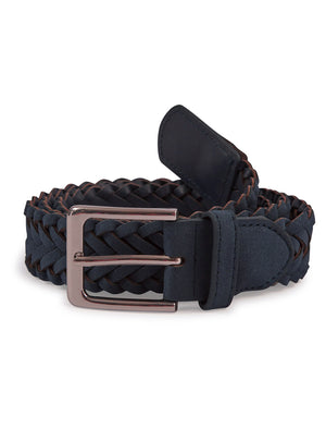 Vollgrava Woven Braided Faux Leather Belt In Navy - Tokyo Laundry