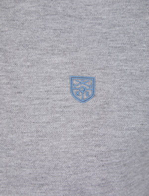 Saints Cotton Pique Polo Shirt in Light Grey Marl- Kensington Eastside