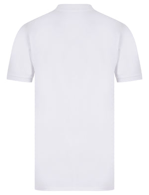 Mortimer 2 Signature Cotton Pique Polo Shirt in Optic White - Tokyo Laundry