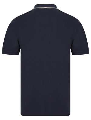 Buckfast Cotton Pique Polo Shirt in Sky Captain Navy - Kensington Eastside