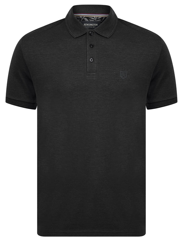 Dock Cotton Rich Jersey Polo Shirt in Jet Black Marl - Kensington Eastside