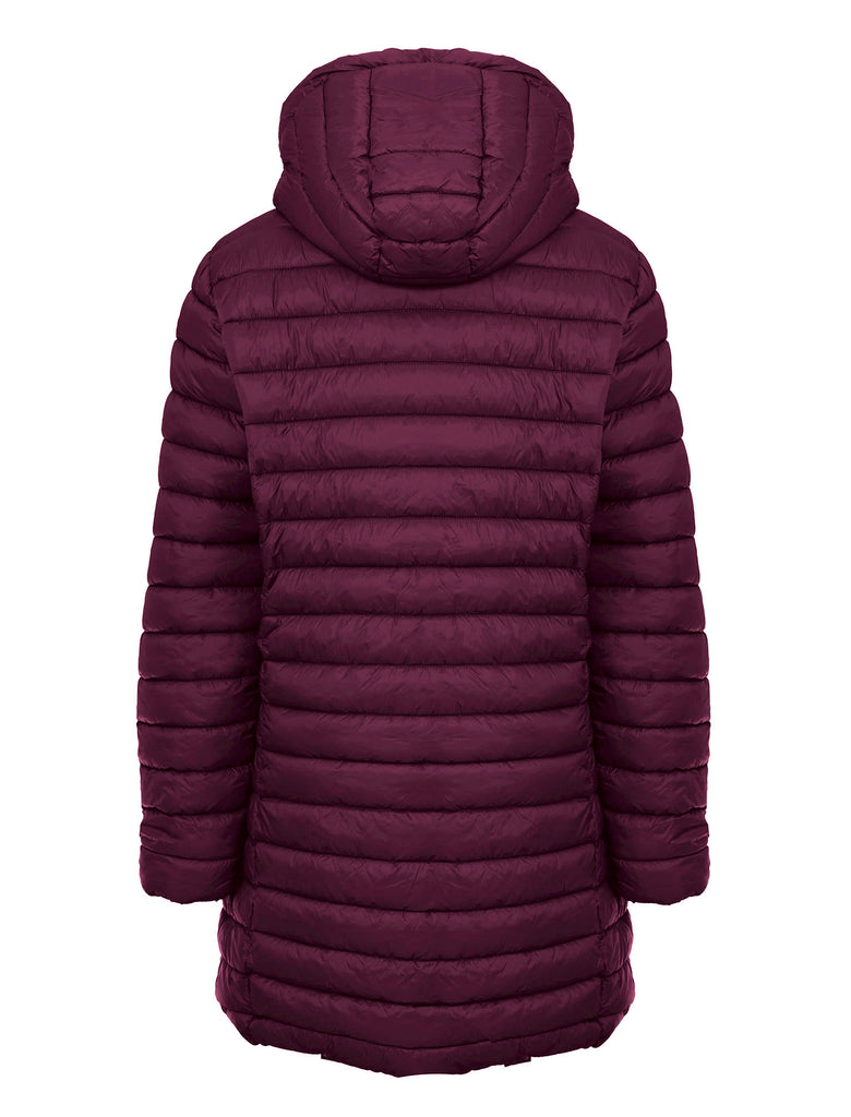 Amelia | Sleek Longline Puffer Coat with Faux-Fur Hood - Lumina