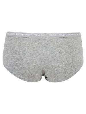 Ellie (5 Pack) Assorted Hipster Briefs in Jet Black / Thistle / Light Grey Marl / Bright White / Eventide - Tokyo Laundry