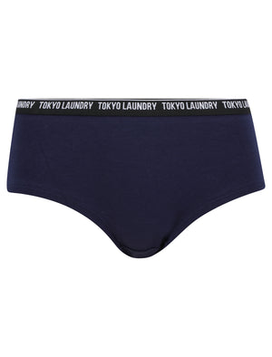 Elia (3 Pack) Assorted Hipster Briefs in Peacoat Blue / Bright White / Light Grey Marl - Tokyo Laundry