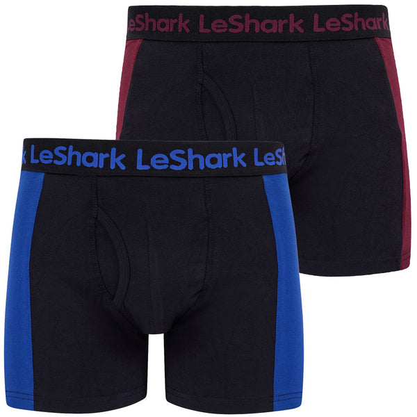 Dorset (2 Pack) Colour-Block Boxer Shorts Set in Port Royale / Sodalite Blue - Le Shark