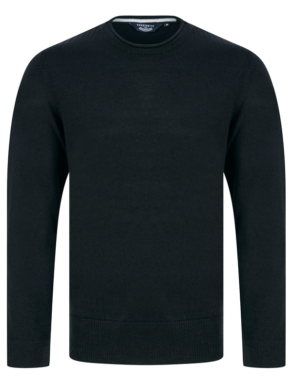 Colmenar Crew Neck Knitted Jumper in Black - Kensington Eastside